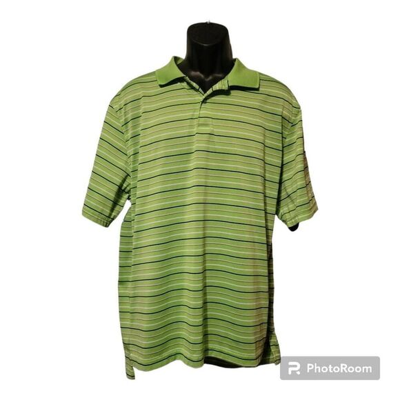 IZOD Polo Golf Shirt Dri Fit Mens Adult XL Green - Picture 1 of 4